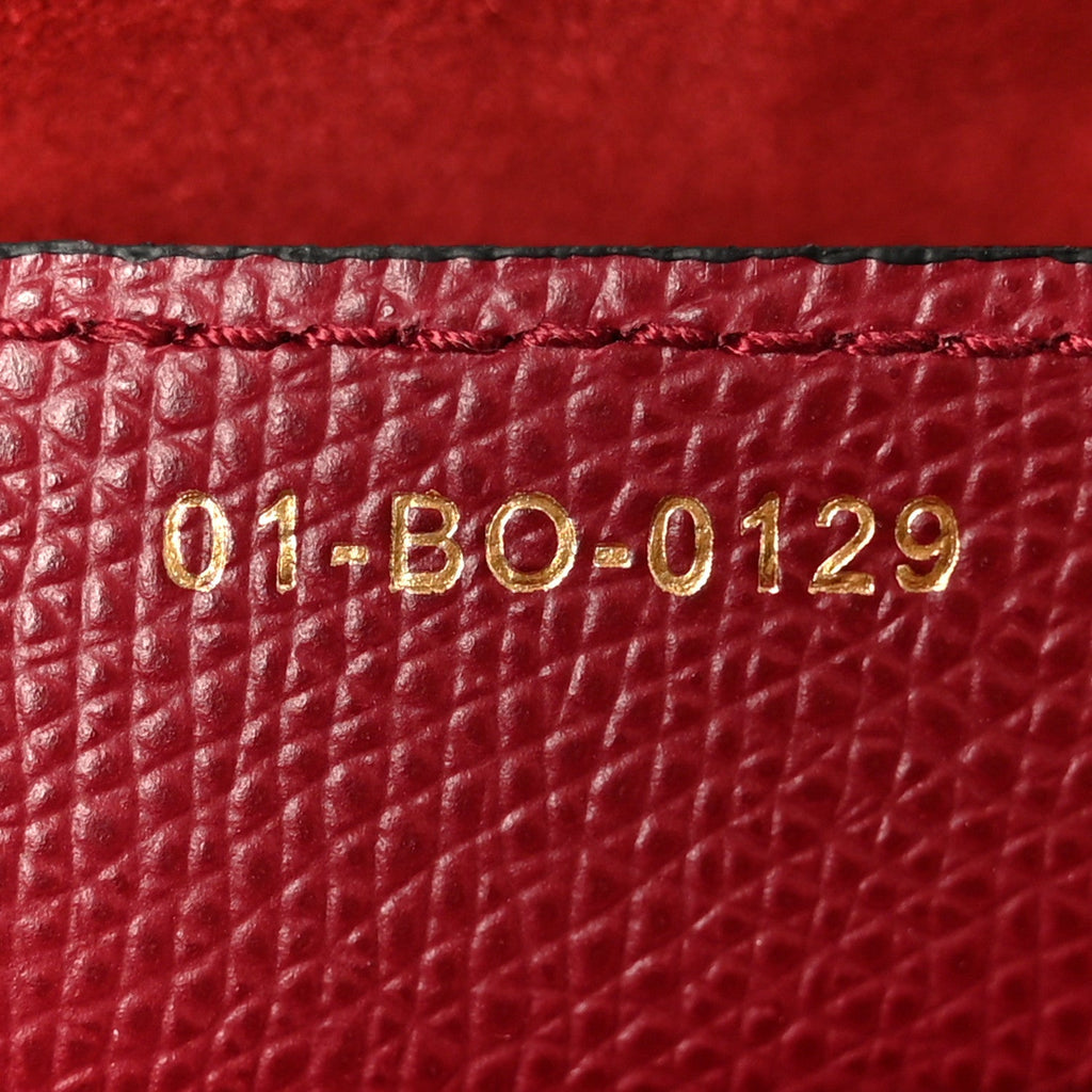 Grained Calfskin Saddle Bag Red
