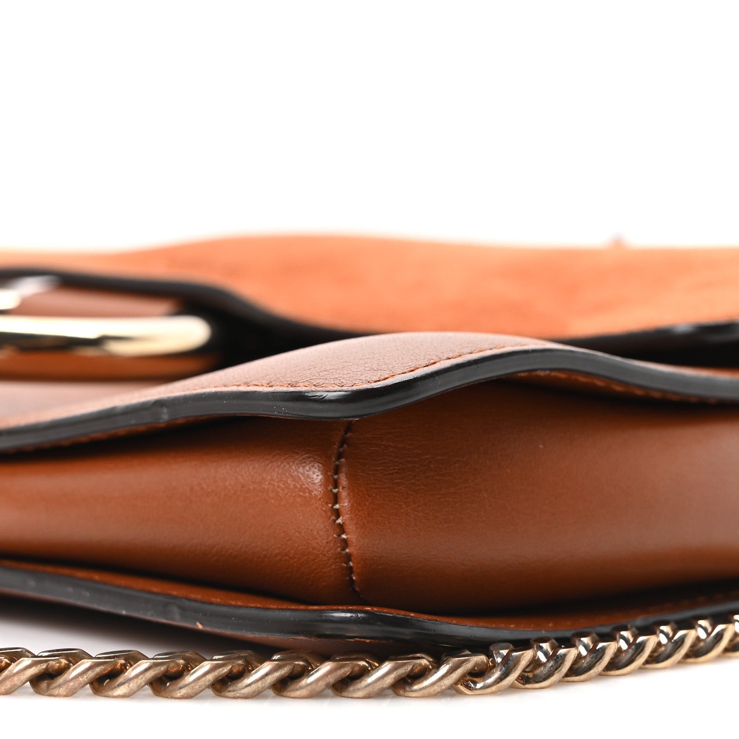 Suede Calfskin Small Faye Shoulder Bag Tobacco