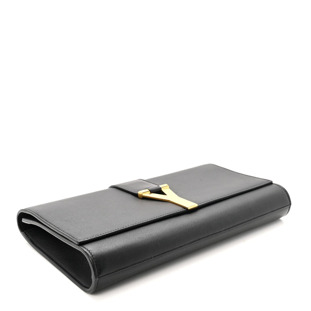 Calfskin Classic Y Ligne Clutch Black Black