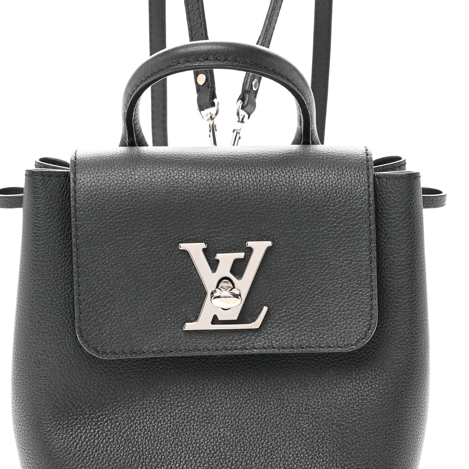 Calfskin Lockme Mini Backpack Black