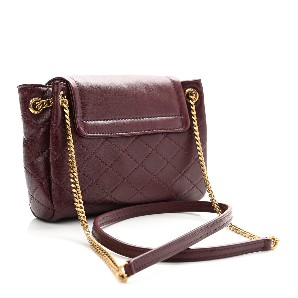 Lambskin Quilted Monogram Mini Nolita Rouge Cabernet