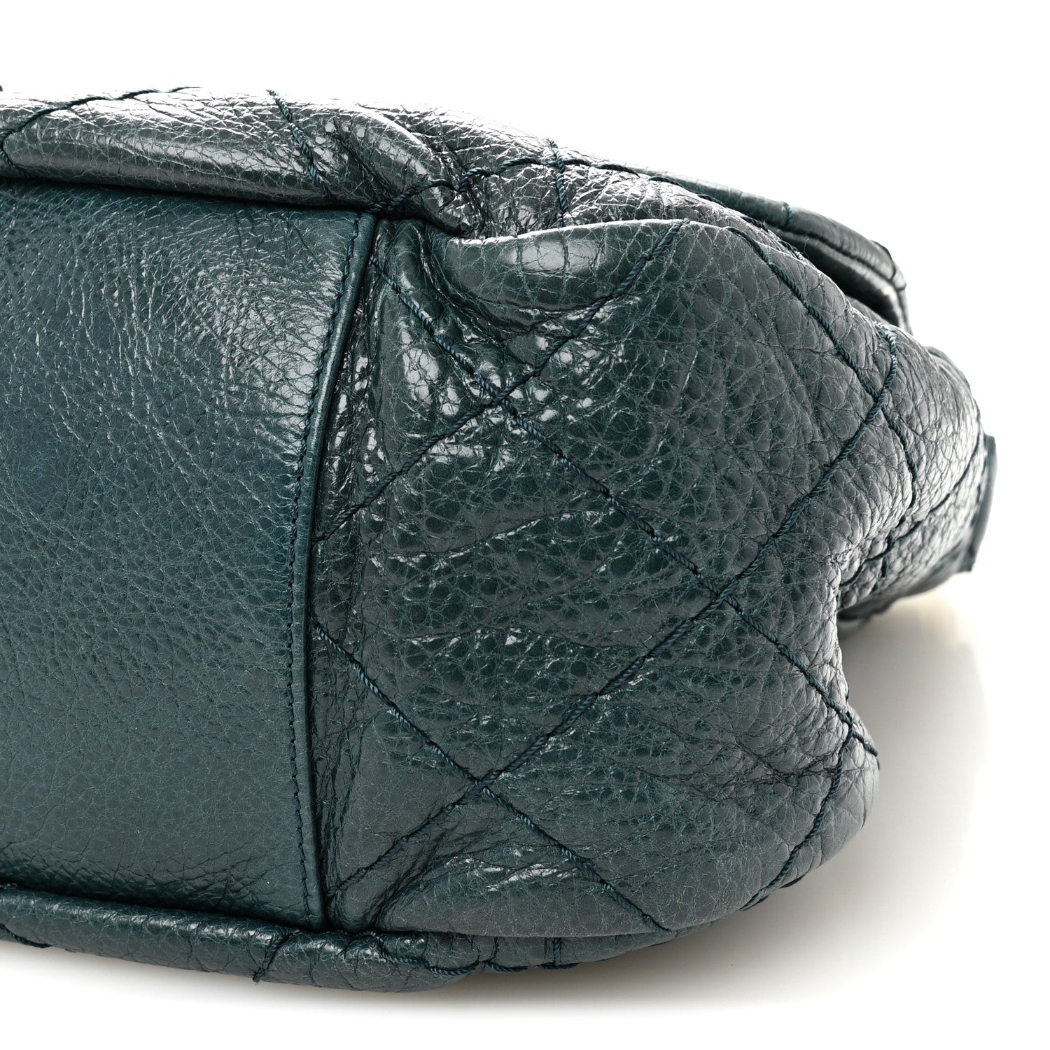 Glazed Calfskin Stitched XL On The Road Flap Blue
