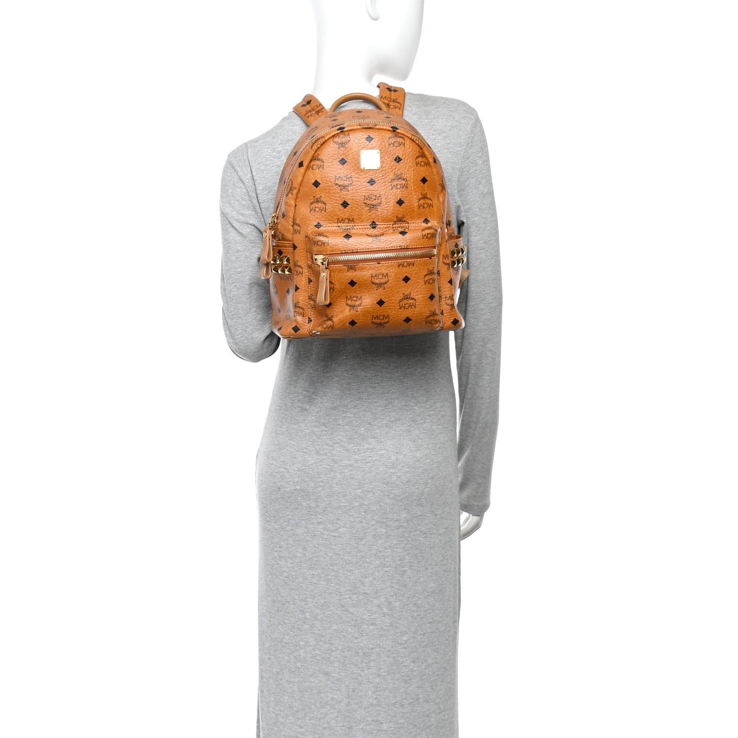 Visetos Small Side Stud Stark Backpack Cognac