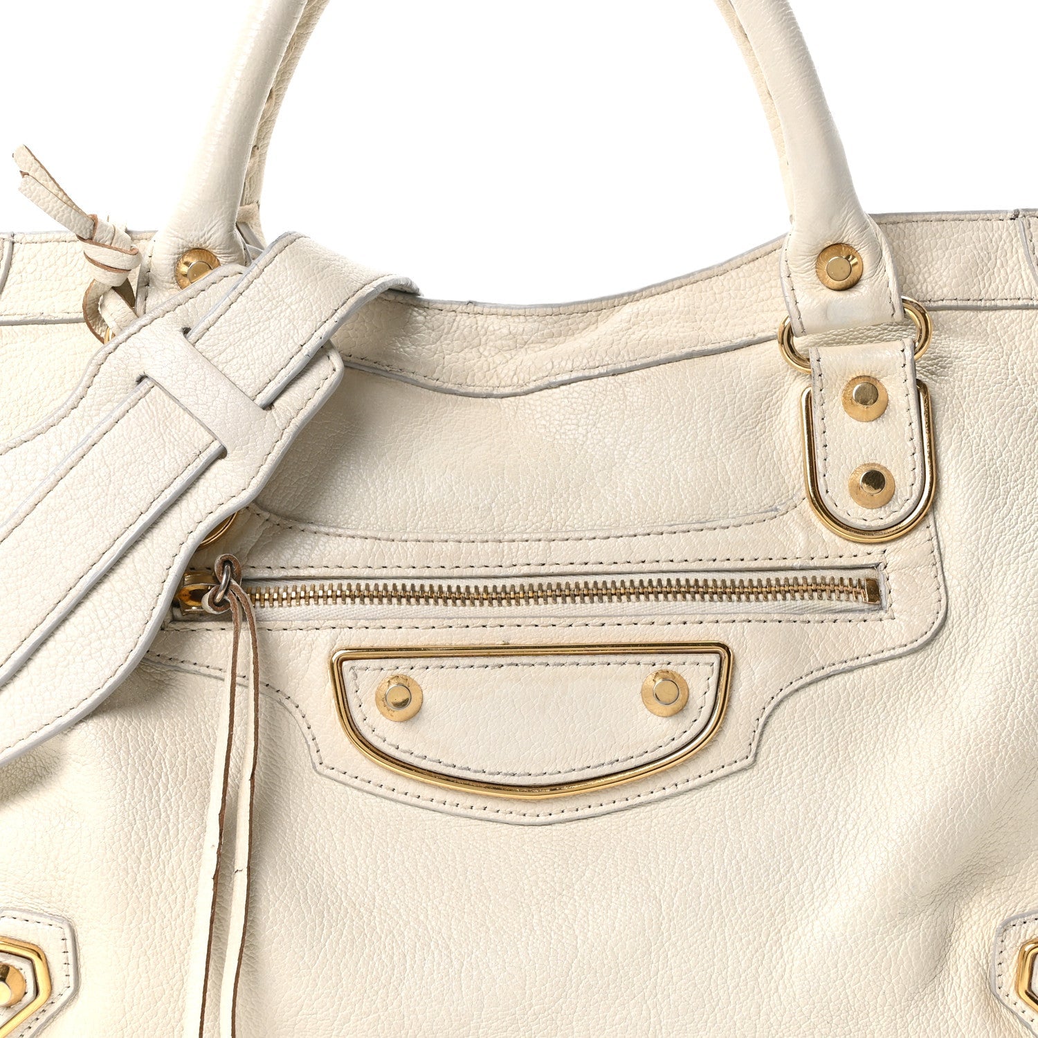 Chevre Gold Metallic Edge Hardware City White