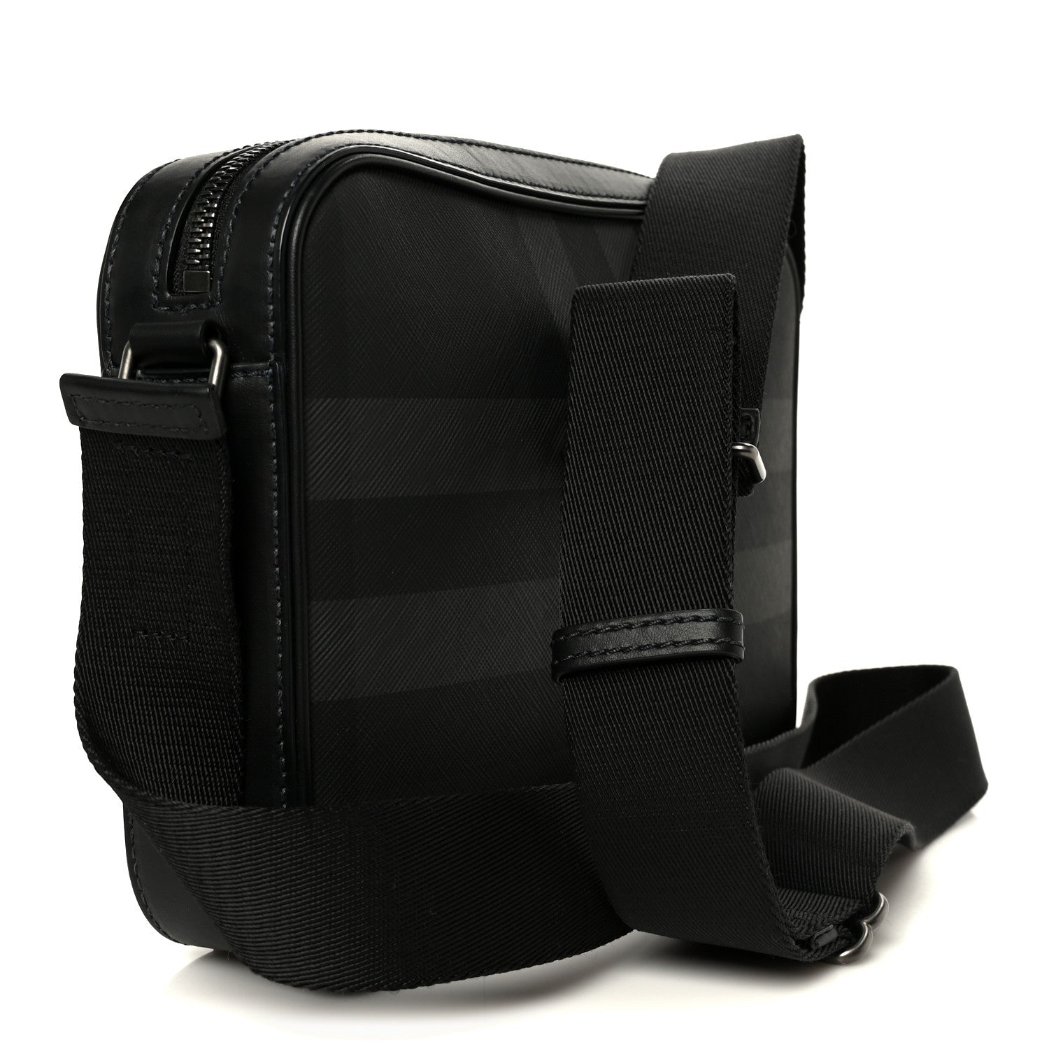 Coated Canvas Calfskin Check Muswell Bag Charcoal