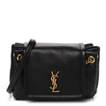 Lambskin Quilted Monogram Mini Nolita Black