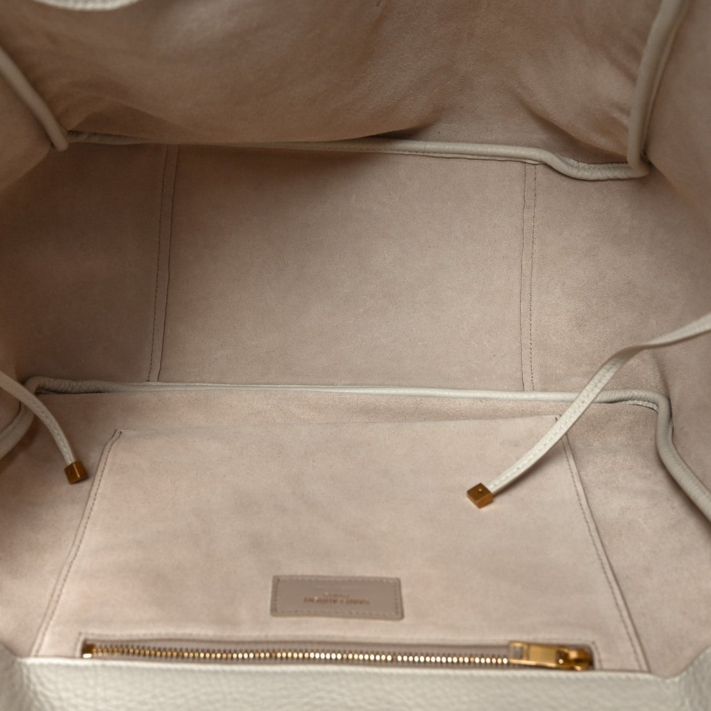 Grained Deerskin Bea Tote Blanc Vintage