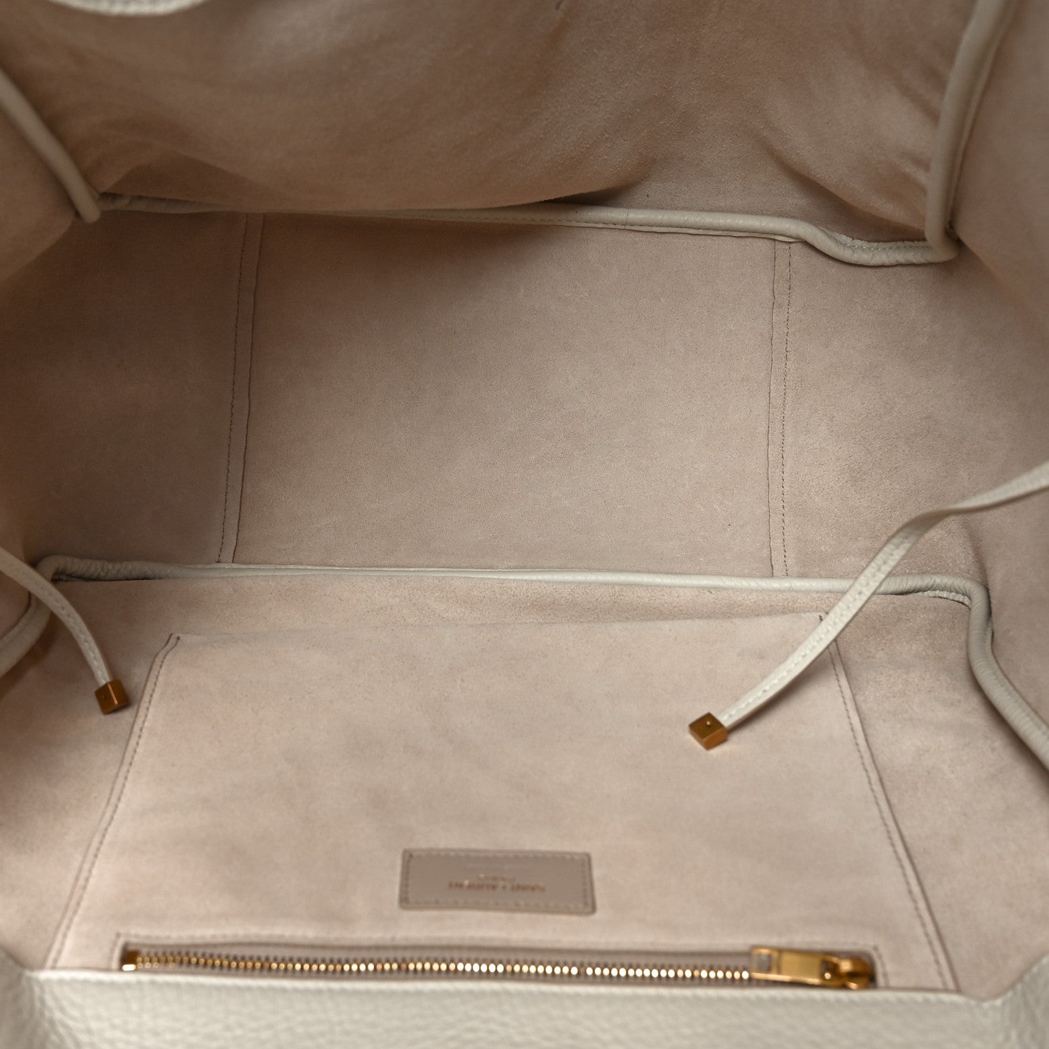 Grained Deerskin Bea Tote Blanc Vintage