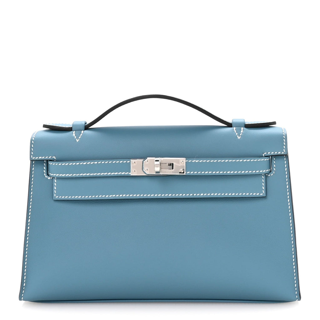 Swift Kelly Pochette Clutch Blue Jean