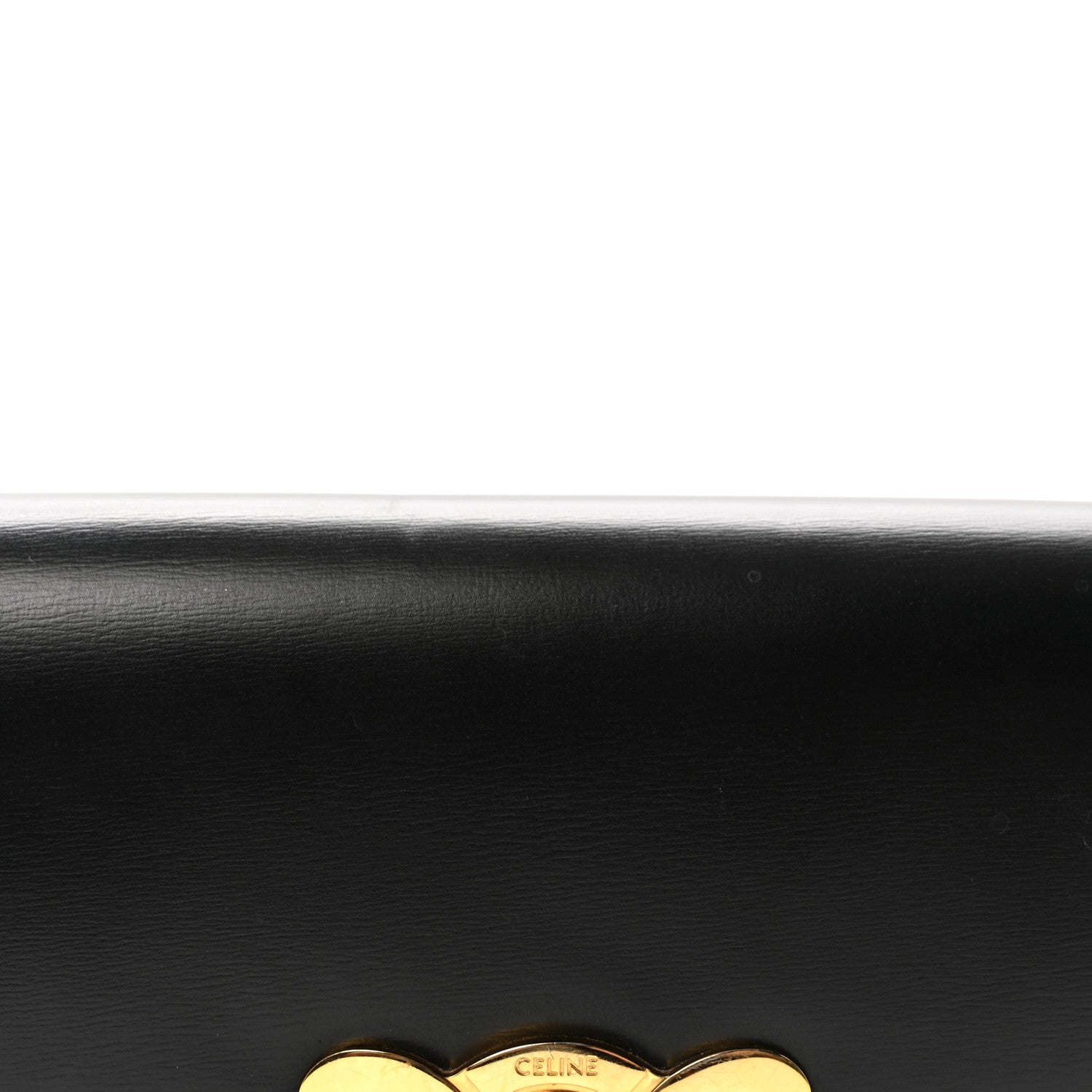 Shiny Calfskin Triomphe Shoulder Bag Black