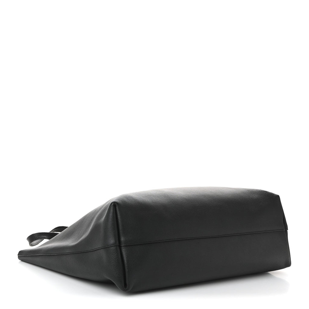 Calfskin Large Shopping Tote Black
