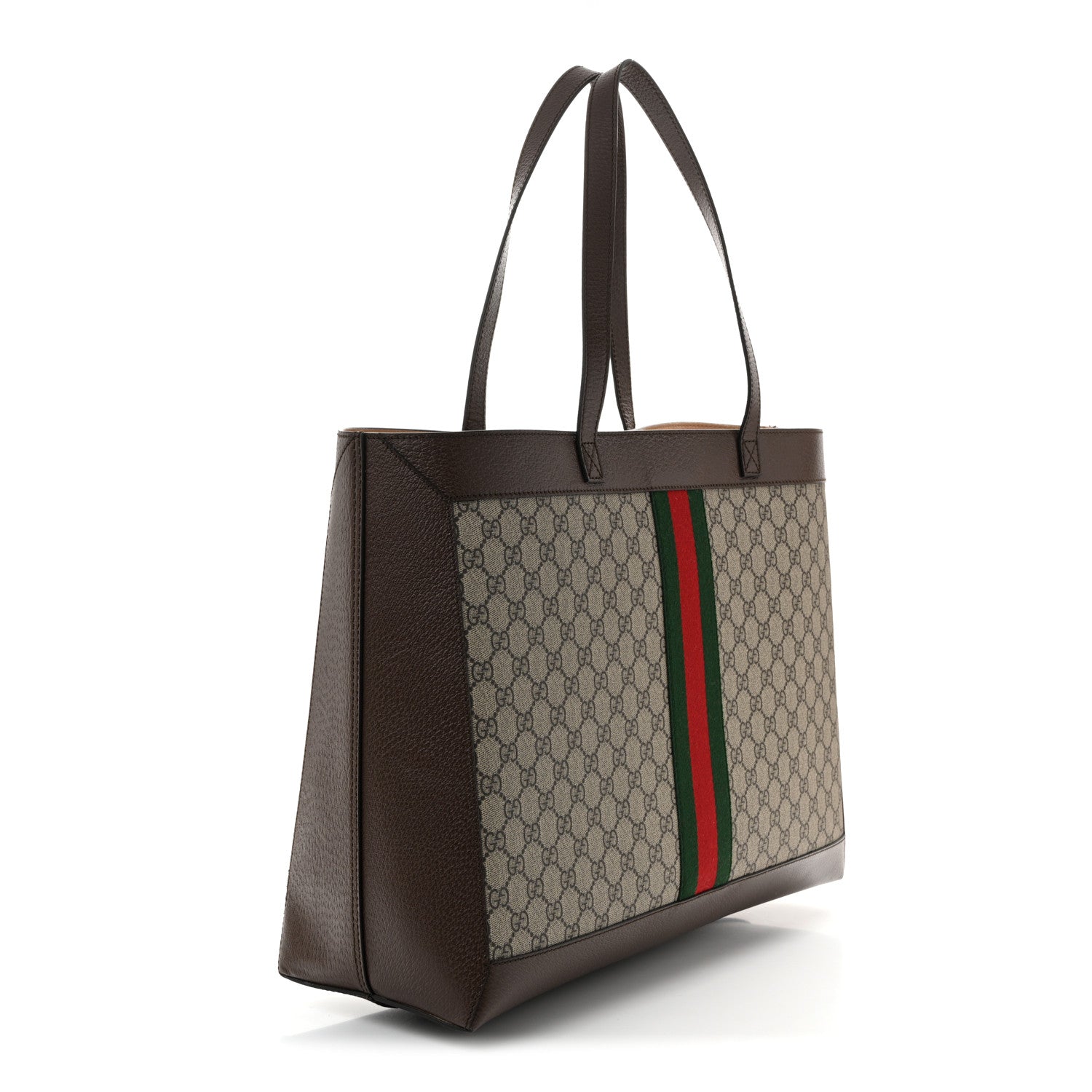 GG Supreme Monogram Web Ophidia Tote Brown
