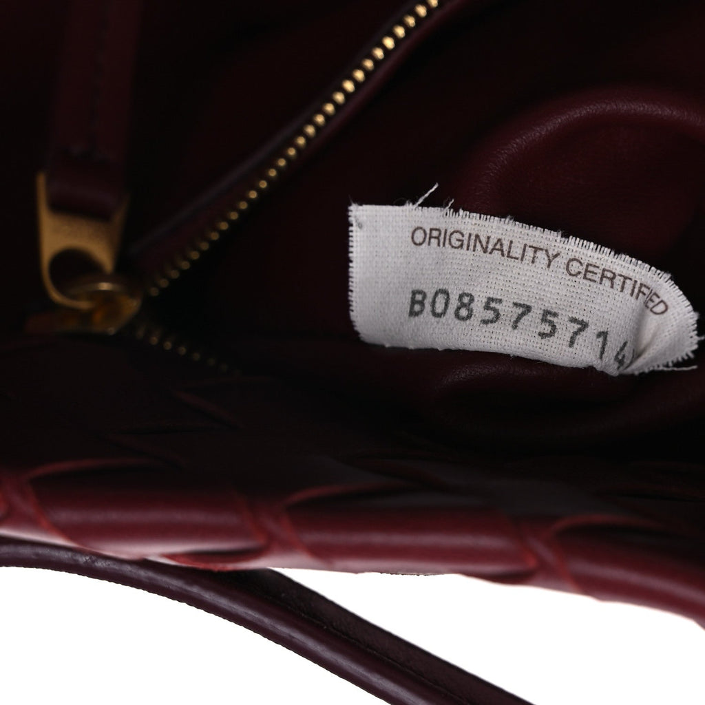 Nappa Intrecciato Medium Garda Bag Dark Red