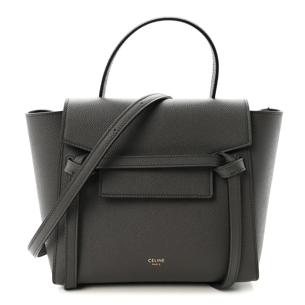Grained Calfskin Nano Belt Bag Grey