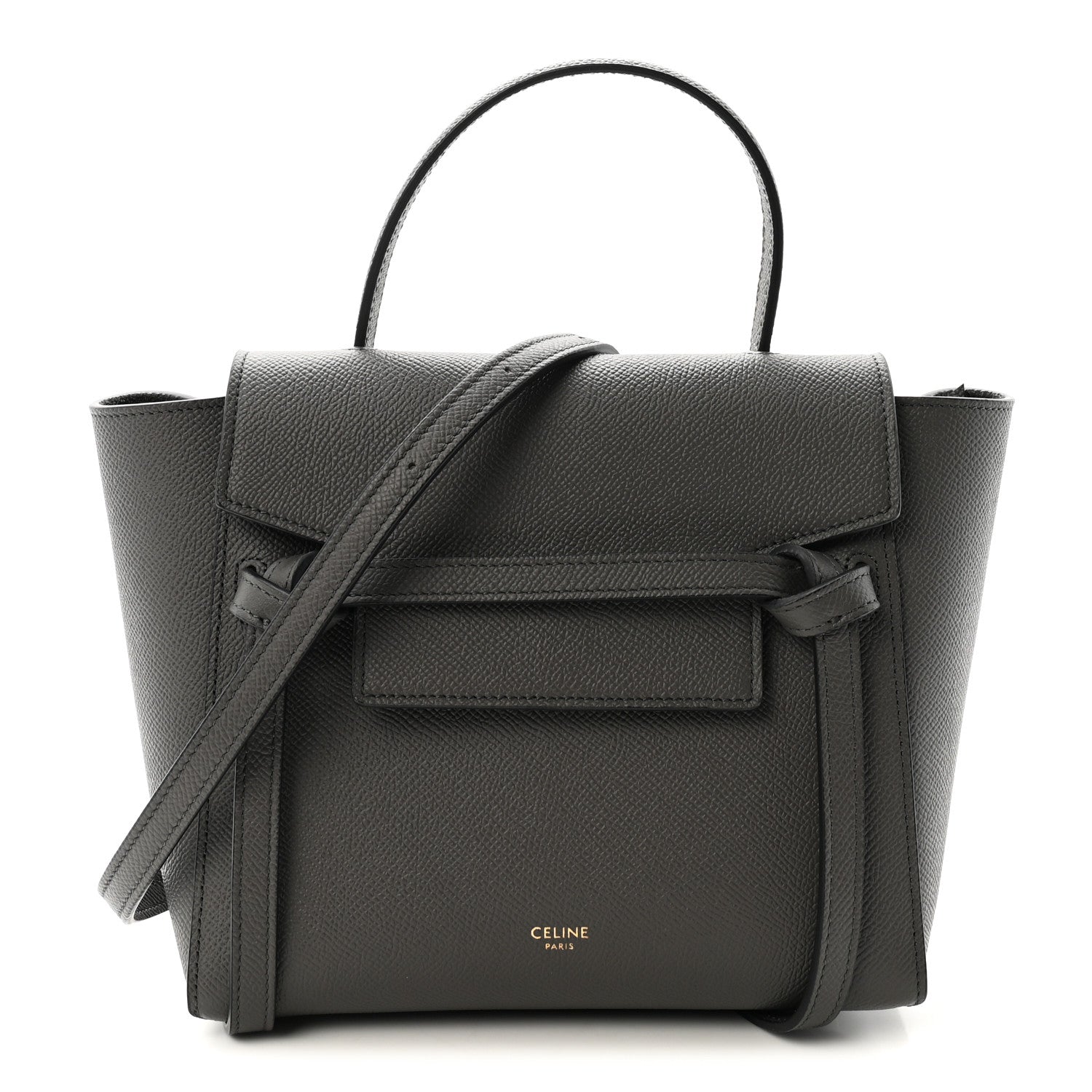 Grained Calfskin Nano Belt Bag Grey