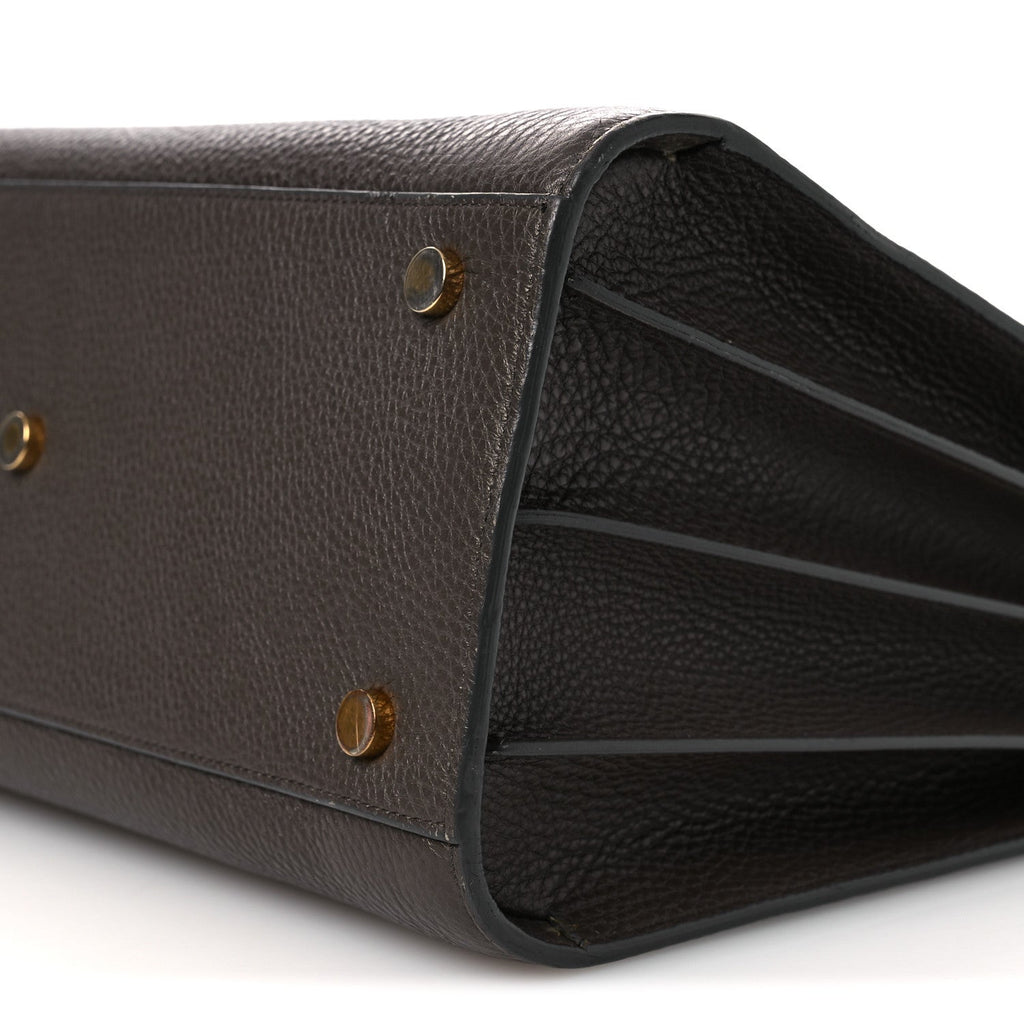 Grained Calfskin Small Sac De Jour Dark Brown