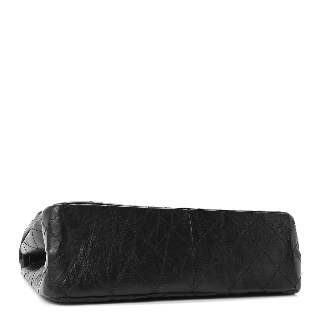 Aged Calfskin Quilted 2.55 Reissue 227 Flap Black