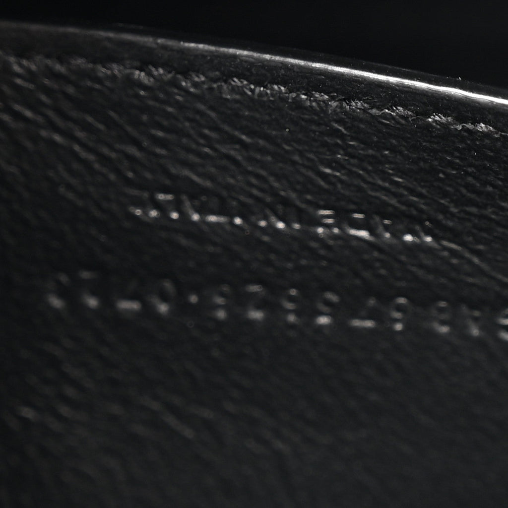 Shiny Calfskin Crocodile Embossed Small Manhattan Baguette Black
