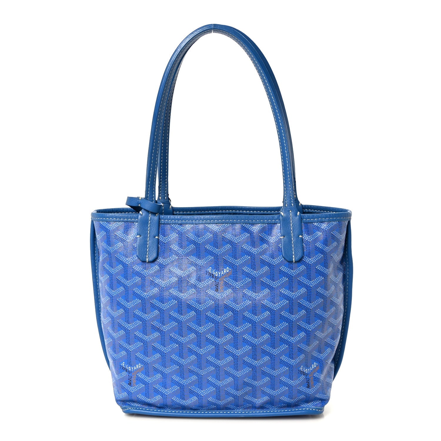 Goyardine Reversible Mini Anjou Sky Blue