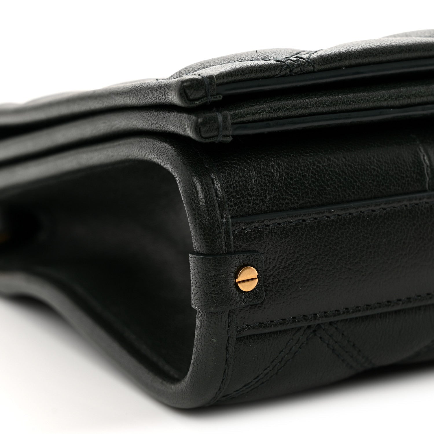Lambskin Quilted Mini Becky Chain Bag Vert Fonce