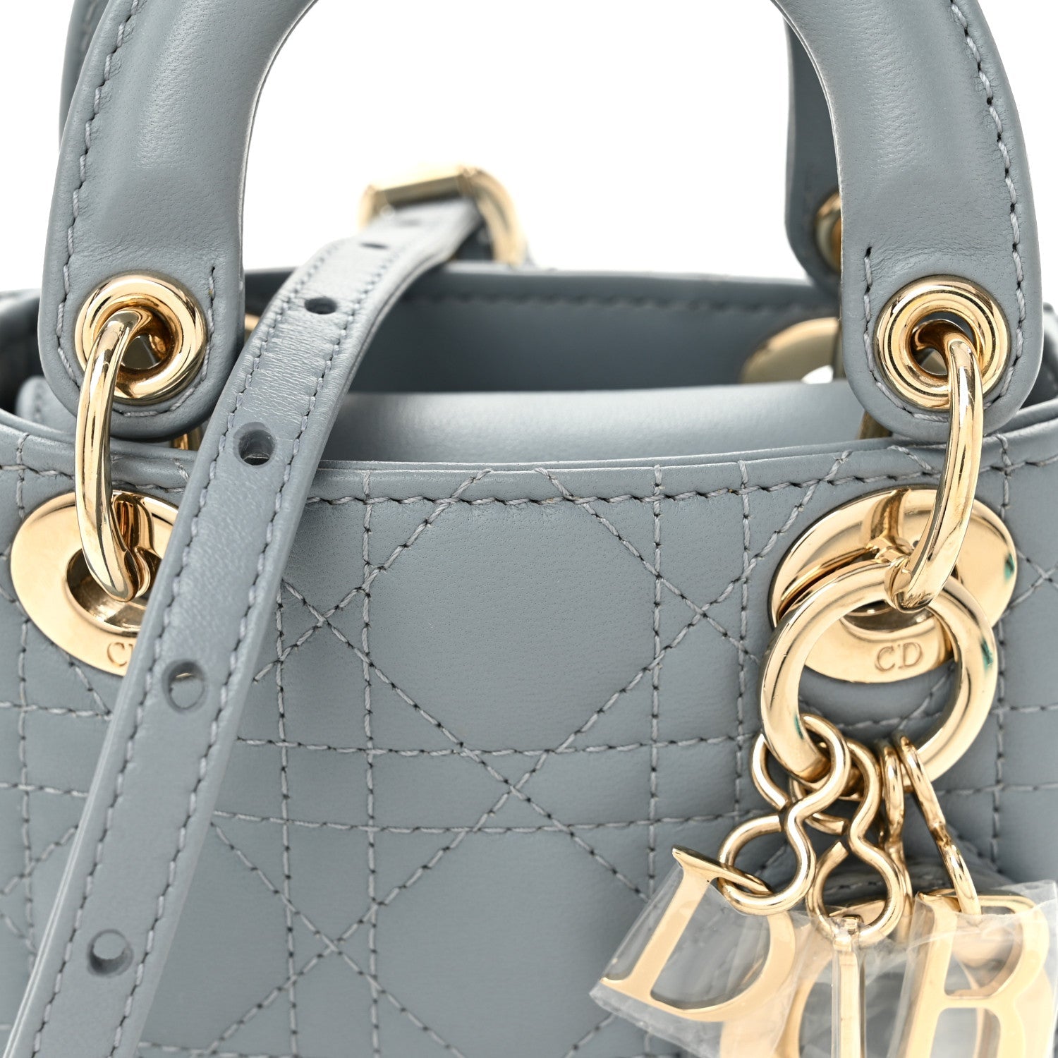 Lambskin Cannage Micro Lady Dior Cloud Blue