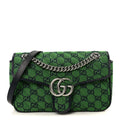 Monogram Multicolor Matelasse Diagonal Small GG Marmont Shoulder Bag Green Blue