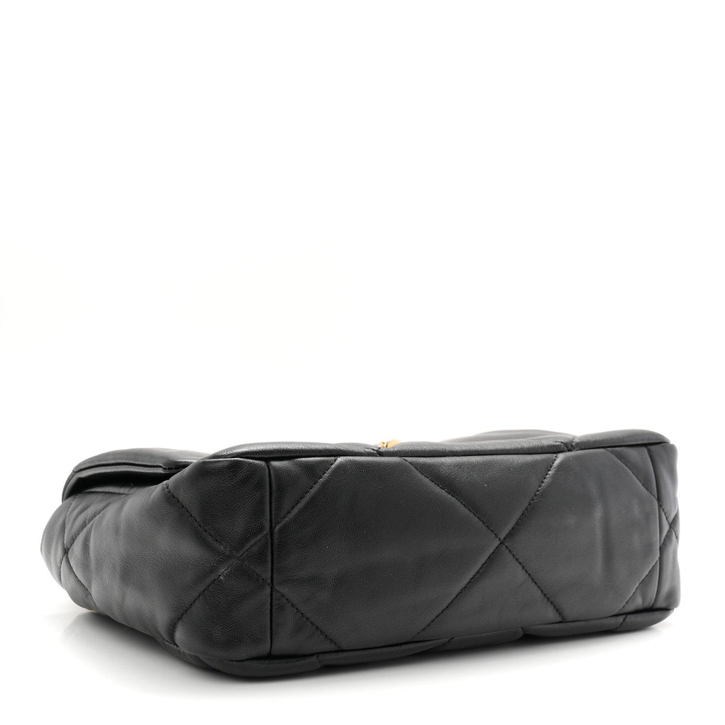 Goatskin Quilted Medium Chanel 19 Flap Black