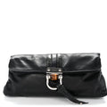 Calfskin Bamboo Croisette Clutch Black