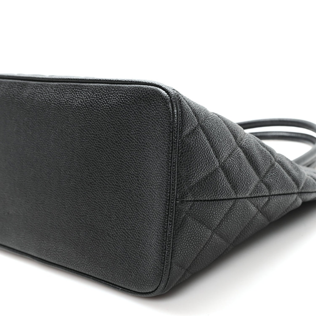 Caviar Quilted Medallion Tote Black