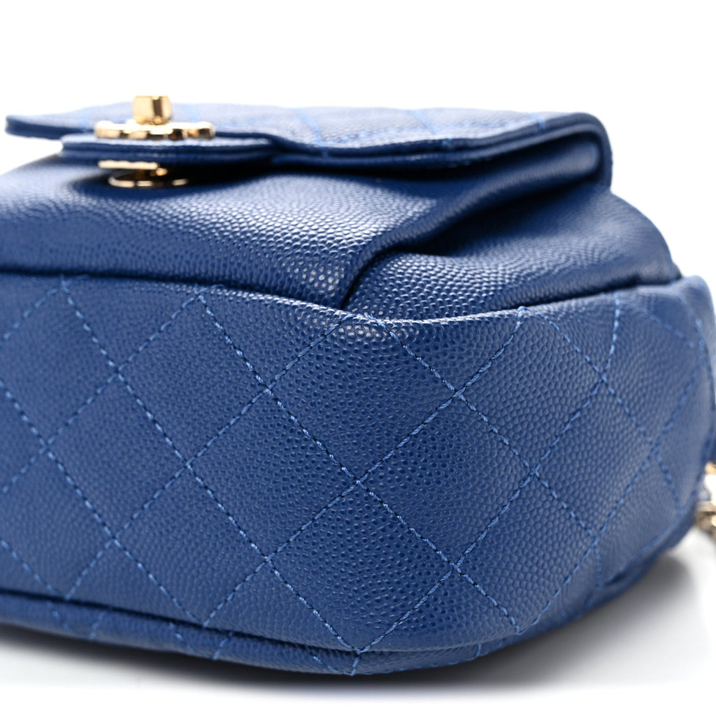 Caviar Quilted CC Day Camera Case Blue