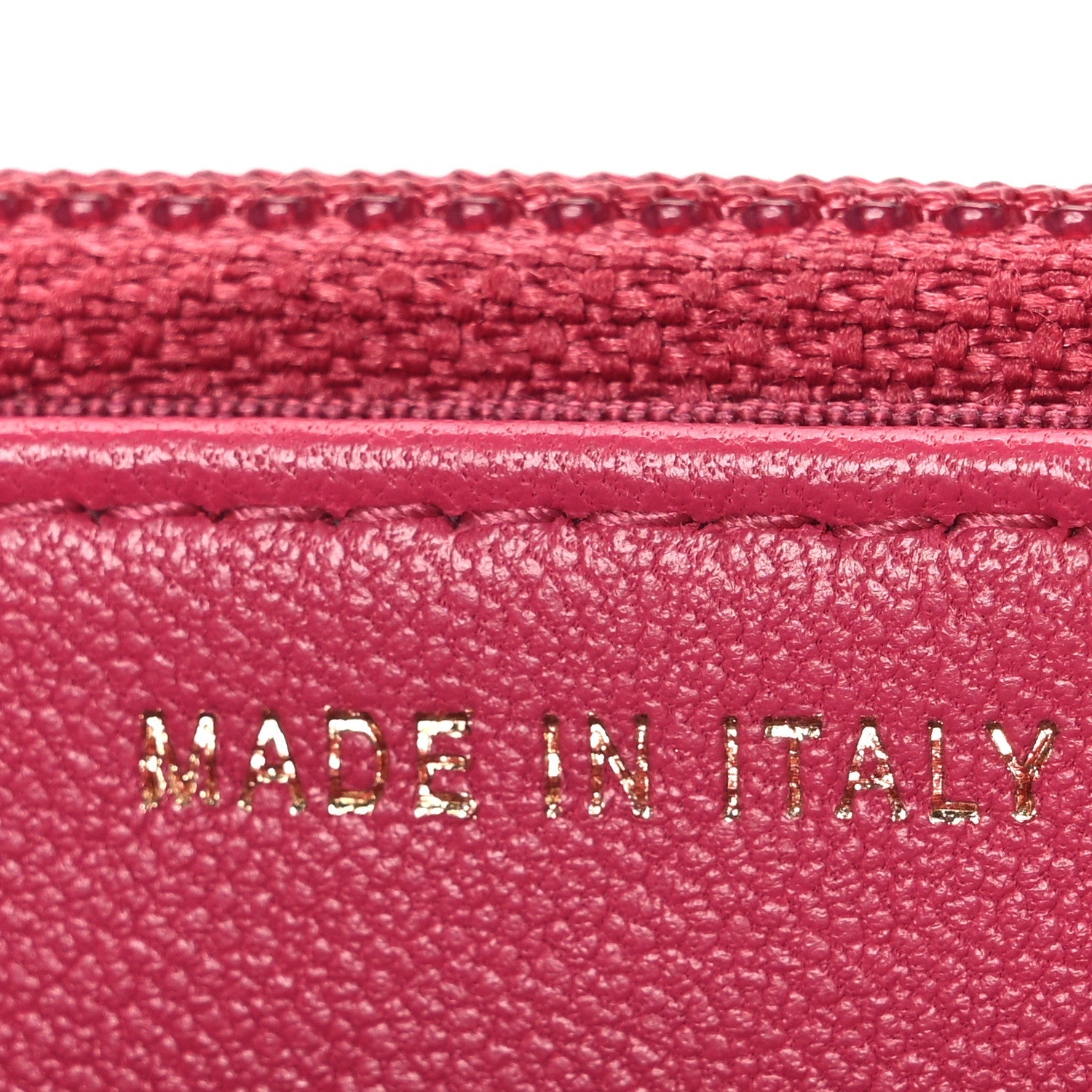 Lambskin Chevron Quilted Trendy CC Wallet On Chain WOC Dark Pink