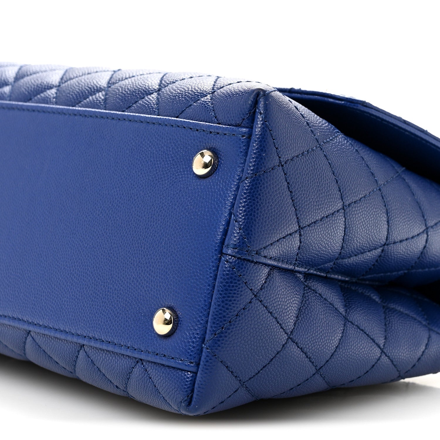Caviar Quilted Small Coco Handle Flap Blue