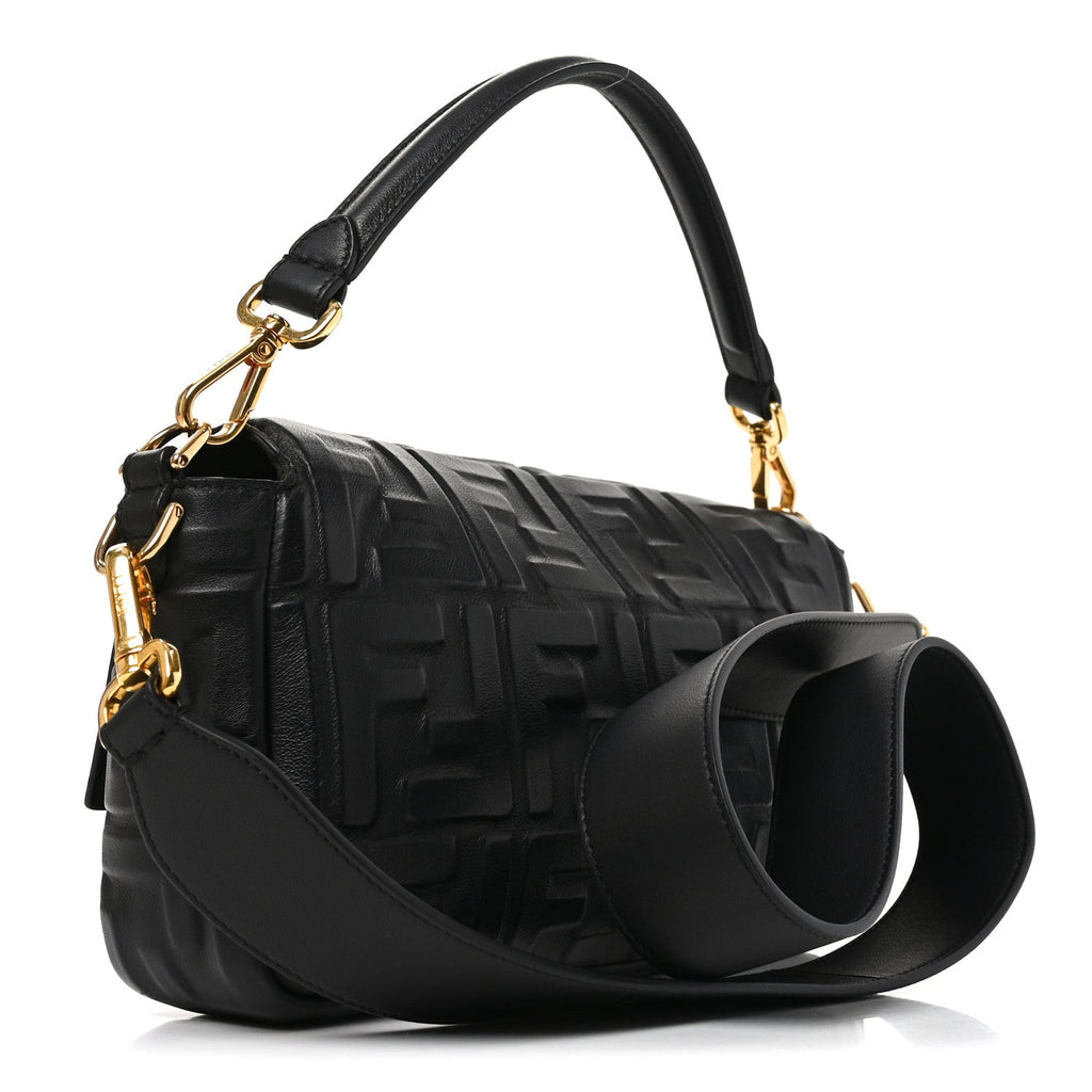 Nappa FF 1974 Embossed Baguette Black