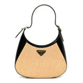 Paglia Spazzolato Shoulder Bag Naturale Black