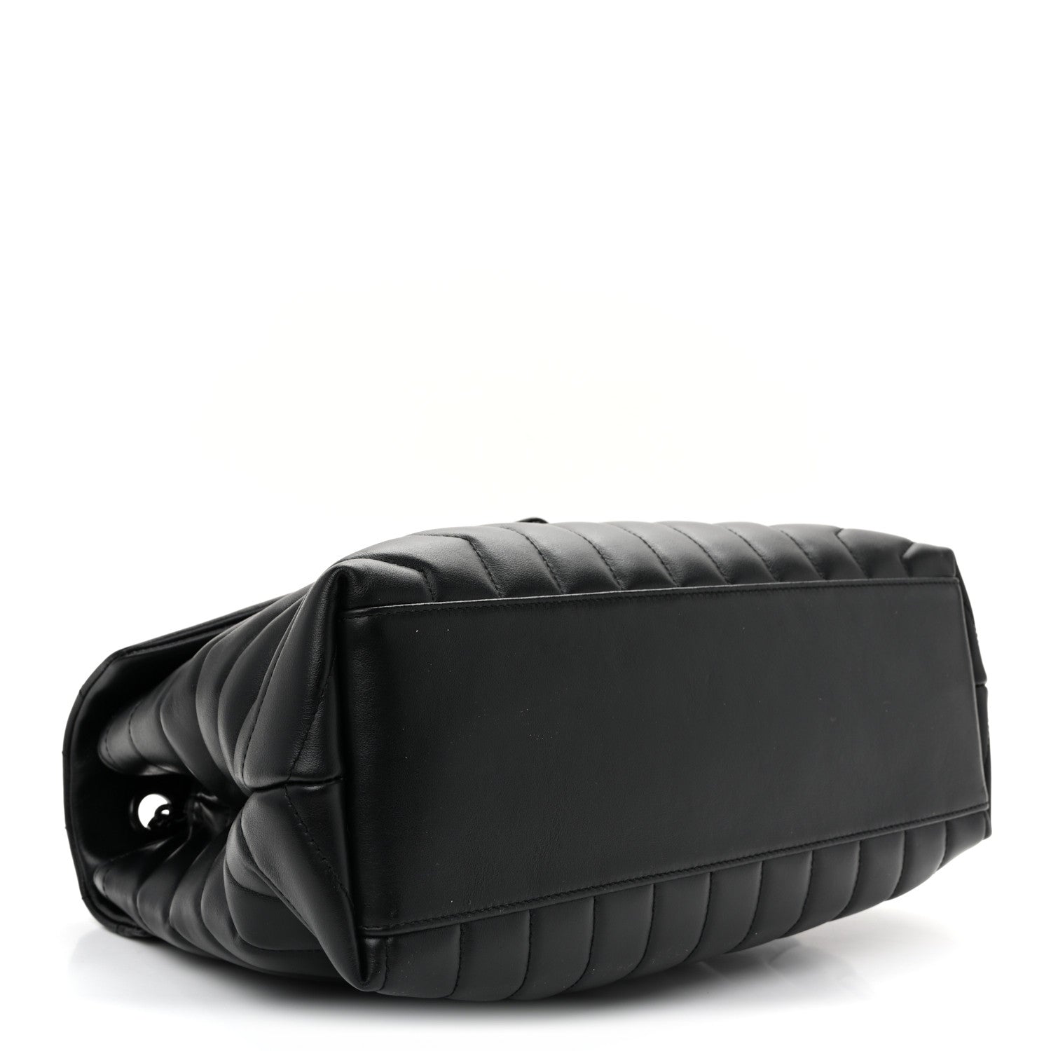 Calfskin Y Quilted Monogram Monochrome Medium Loulou Chain Satchel Black