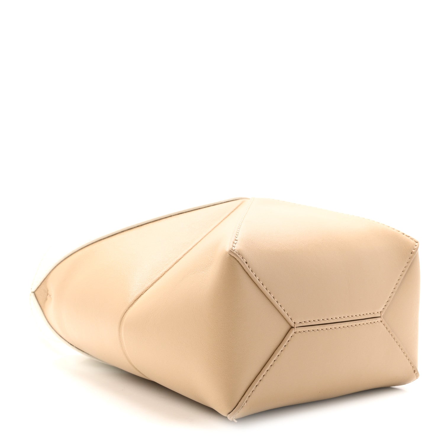 Shiny Calfskin Mini Puzzle Fold Tote Soft White Paper Craft