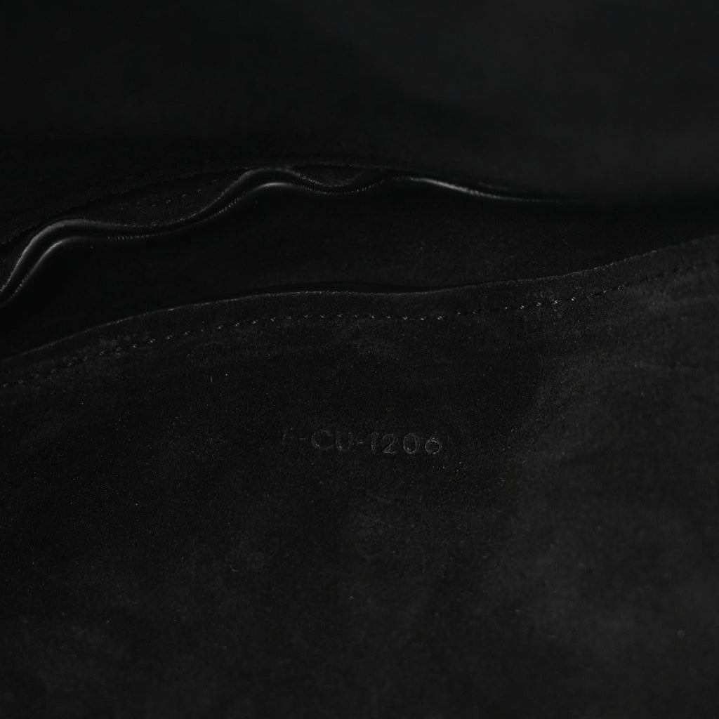 Shiny Lambskin Soft Triomphe Half Moon Bag Black