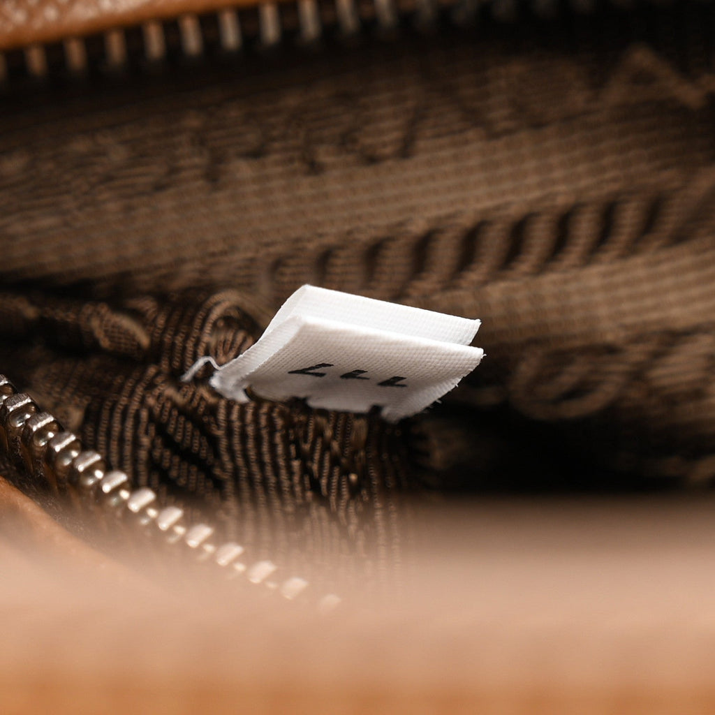 Saffiano Lux Small Galleria Double Zip Tote Cannella Talco