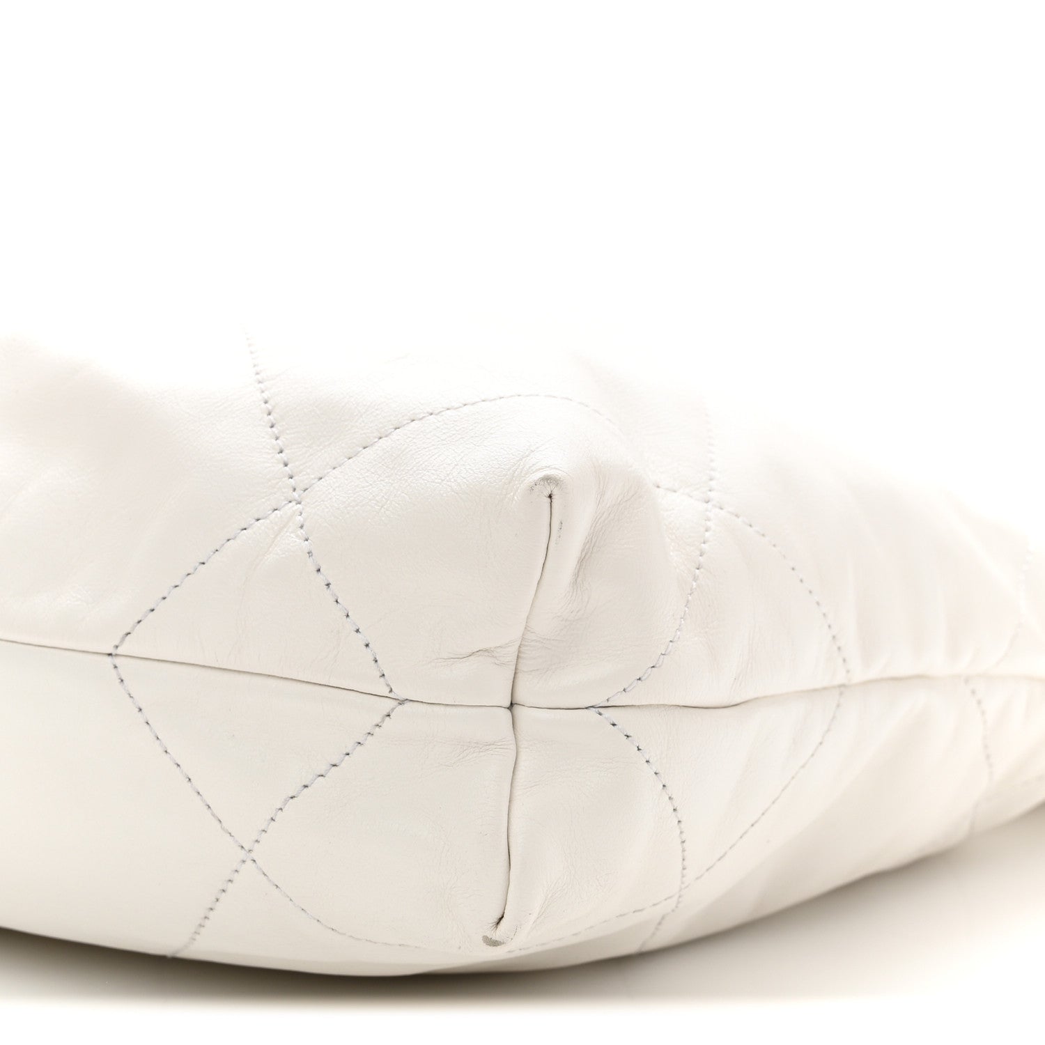 Shiny Calfskin Quilted Small Chanel 22 White
