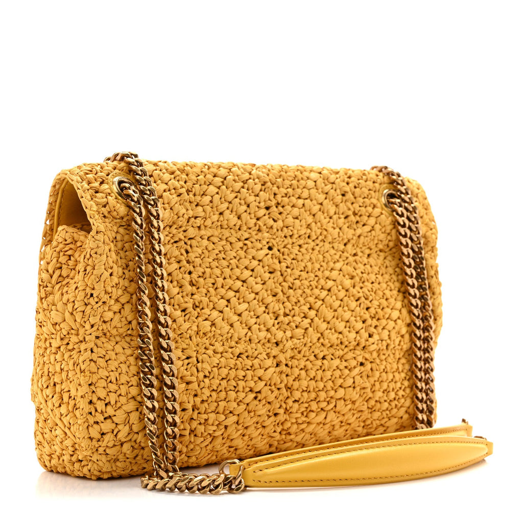 Raffia Monogram Medium Jamie Wheat