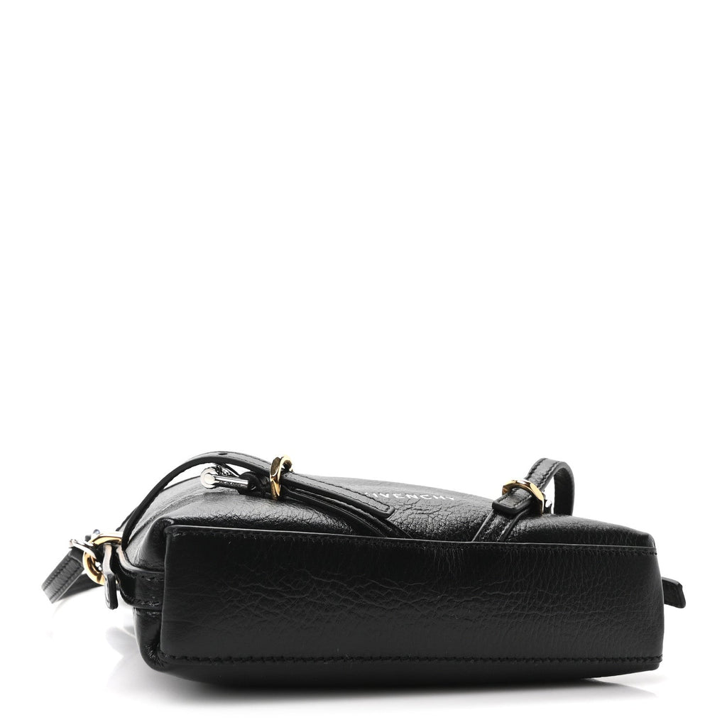 Tumbled Calfskin Nano Voyou Bag Black