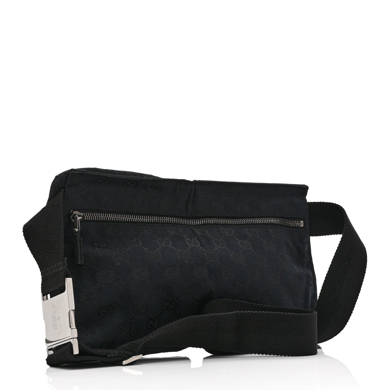 GG Monogram Double Pocket Belt Bag Black