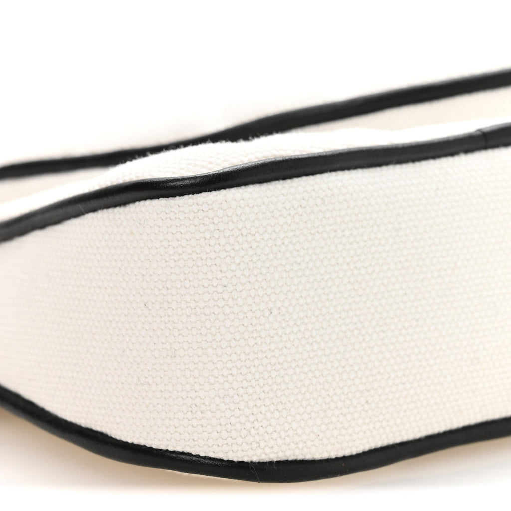 Canvas Calfskin Tennis Racket Mini Bag White Black