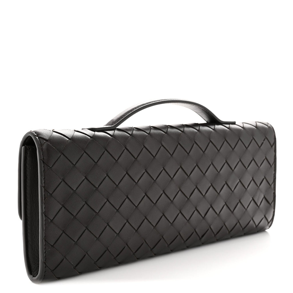 Nappa Intrecciato Long Andiamo Top Handle Clutch Fondant