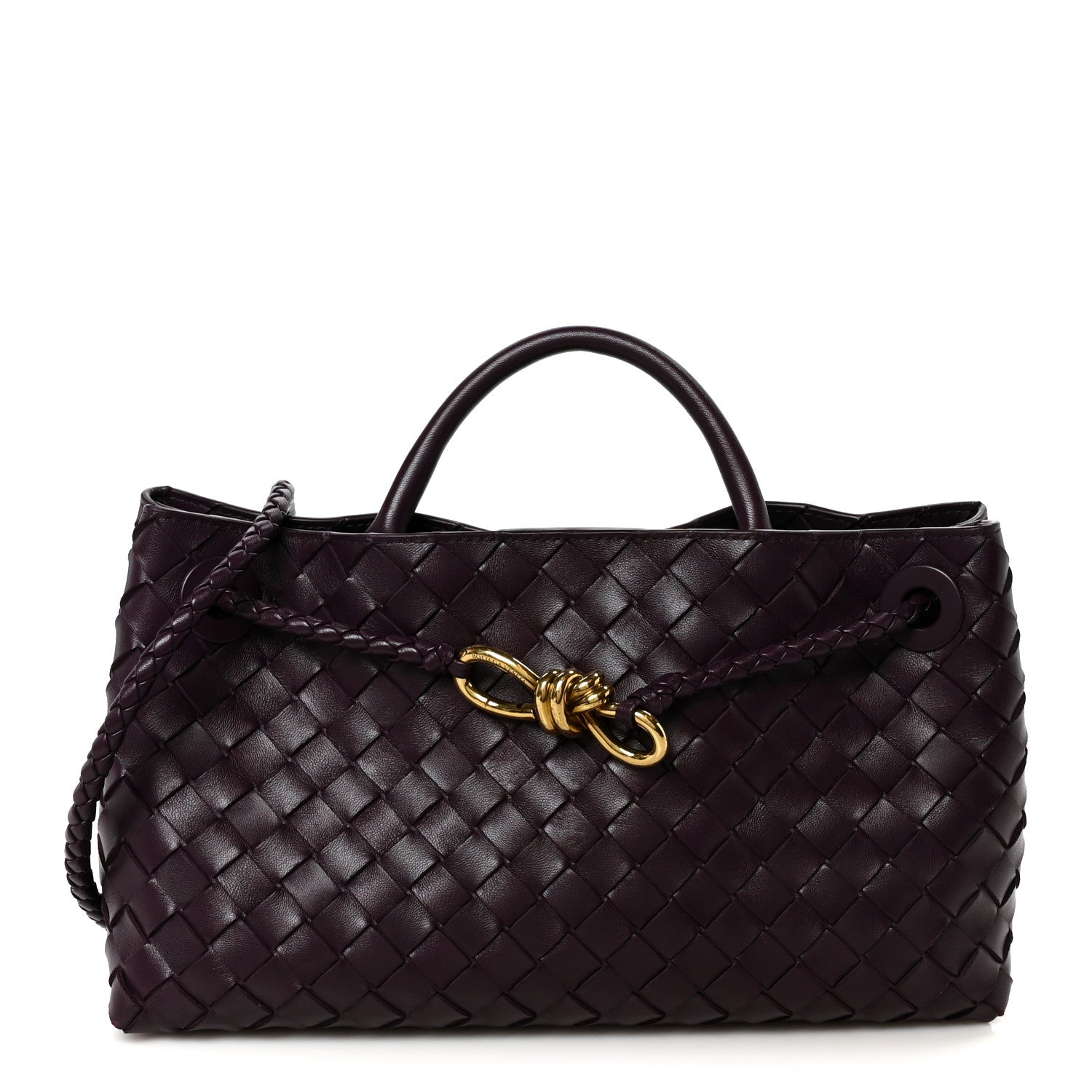 Nappa Intrecciato Small East West Andiamo Shoulder Bag Dark Mystic