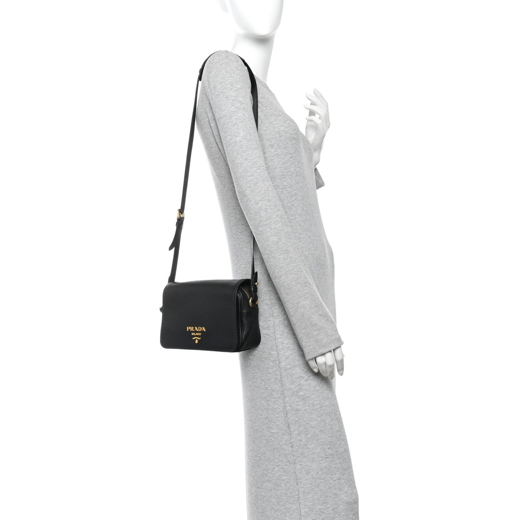 Vitello Phenix Crossbody Bag Black