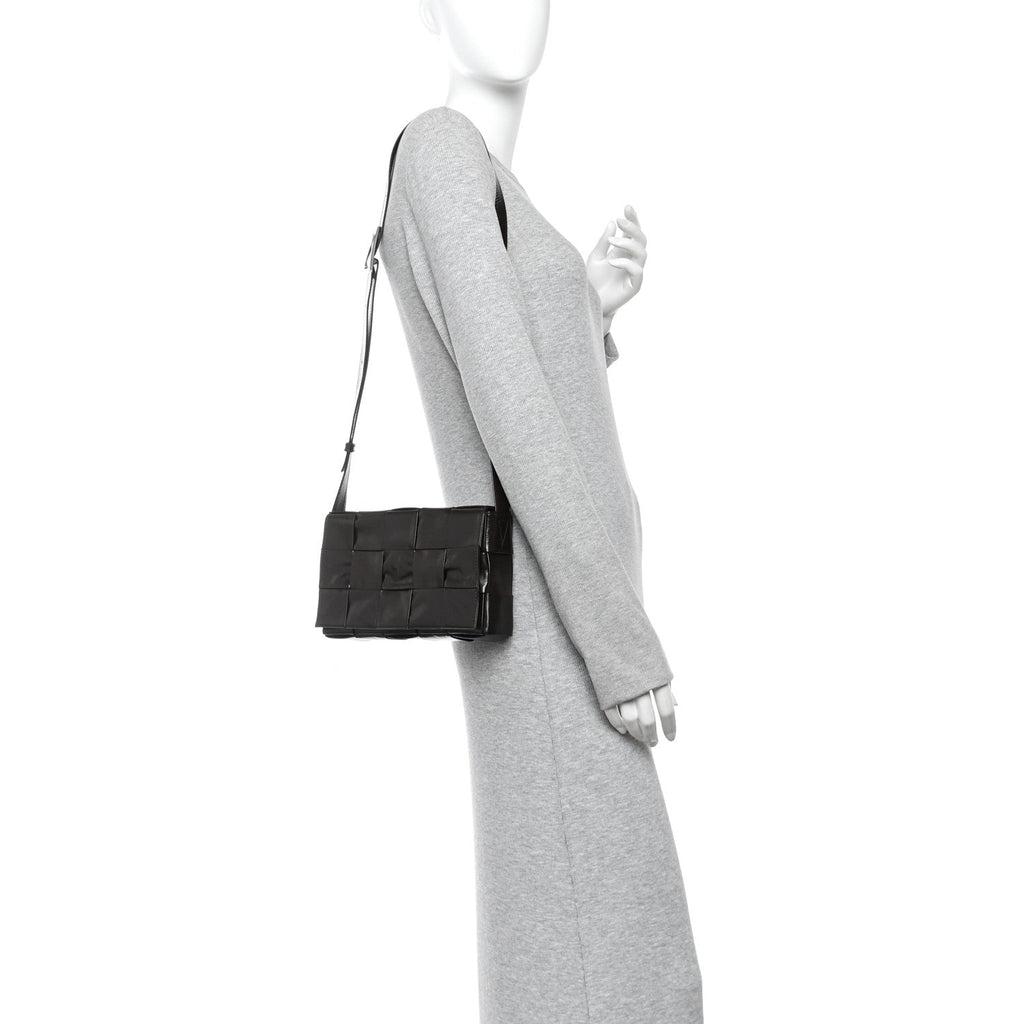 Paper Calfskin Maxi Intreccio Cassette Crossbody Bag Fondant