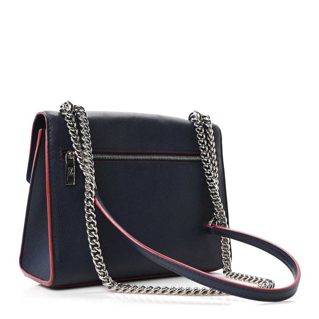 Soft Calfskin My Lockme Chain Bag BB Marine Rouge