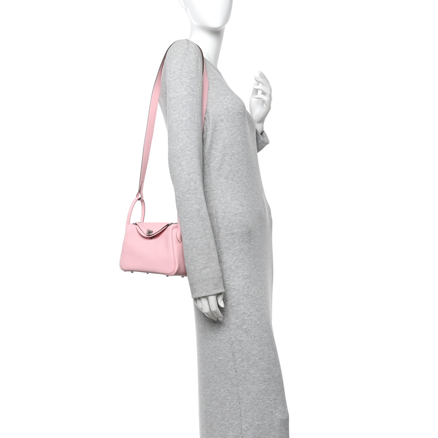 Taurillon Clemence Verso Mini Lindy 20 Rose Sakura Gris Perle Rose Sakura Gris Perle