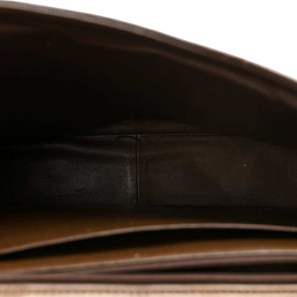 Lambskin Quilted CC Single Flap Shoulder Bag Brown